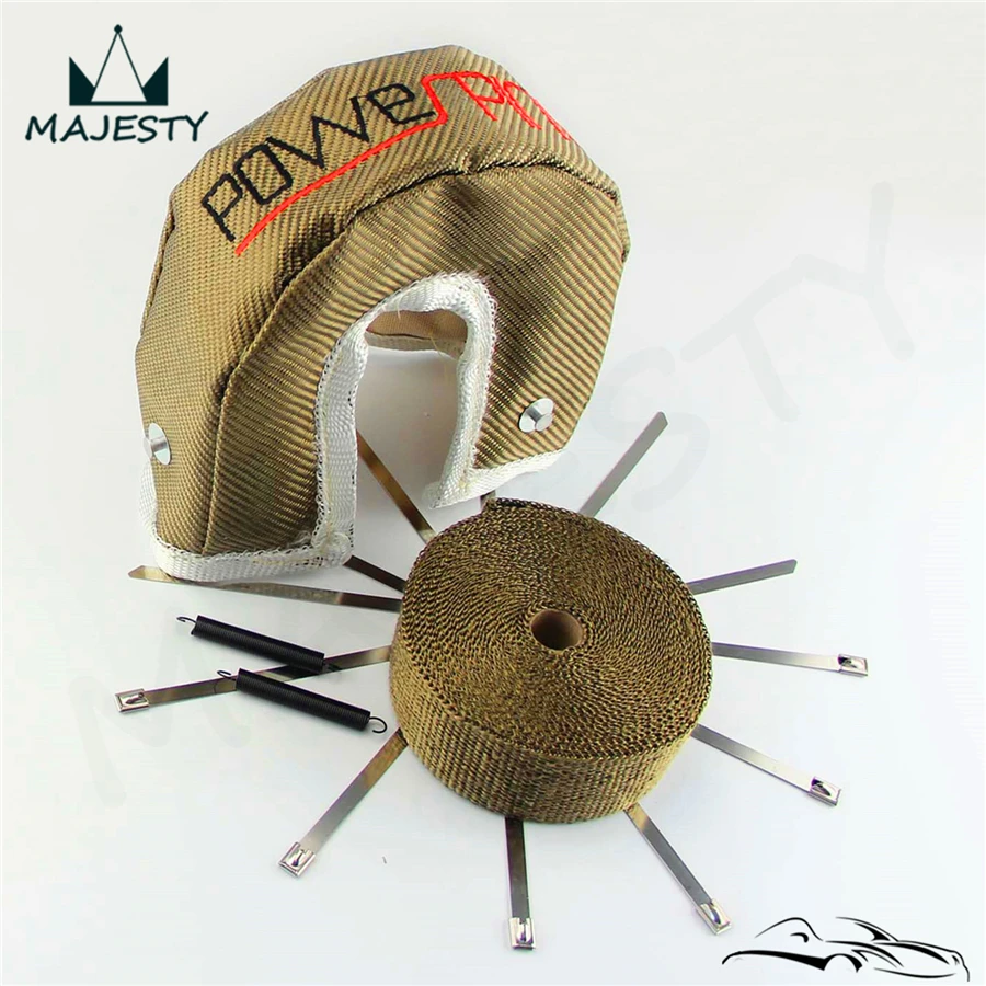 T3 Turbo Heat Shield Blanket Cover Wrap + 10m Manifold Heat Tape w