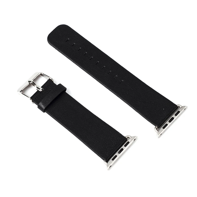 Ремешок из натуральной кожи для apple watch band pulseira apple watch 5 4 3 band 44 мм/40 мм correa iwatch band 42 мм/38 мм браслет ремень - Цвет ремешка: black