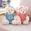 2 pcs/lot 26cm Lovely Couple Teddy Bear With Cloth Plush Toys Dolls Stuffed Toy Kids Baby Children Girl Birthday Christmas Gift ► Photo 3/6