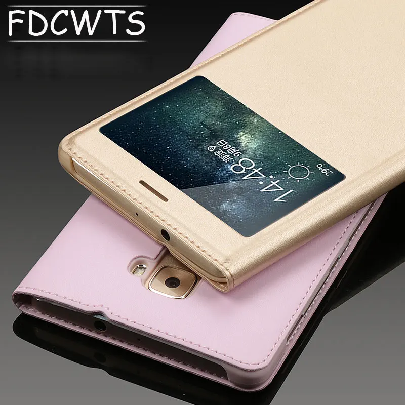 

FDCWTS For HuaWei Mate S case Open Window Flip Cover PU Leather Case capa for HuaWei Mate S smart cover sleeping cases coque