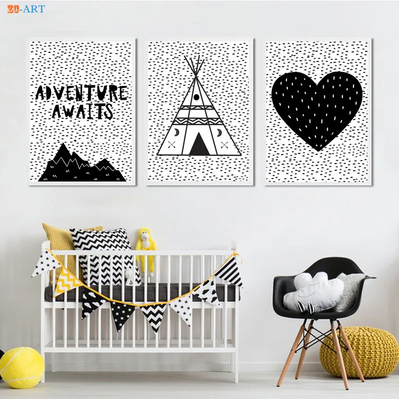 Живопись на холсте мультфильмы Черный и белый Wall Art цитаты плакат с принтом в виде