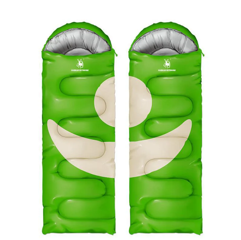 2017 new Fast Inflatable ultralight camping sleeping bag envelope hot sale filled with cotton