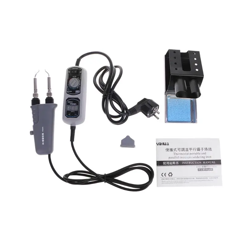 

Double Heads Hot Tweezers Mini Soldering Station With Iron Stand For BGA SMD Repairing