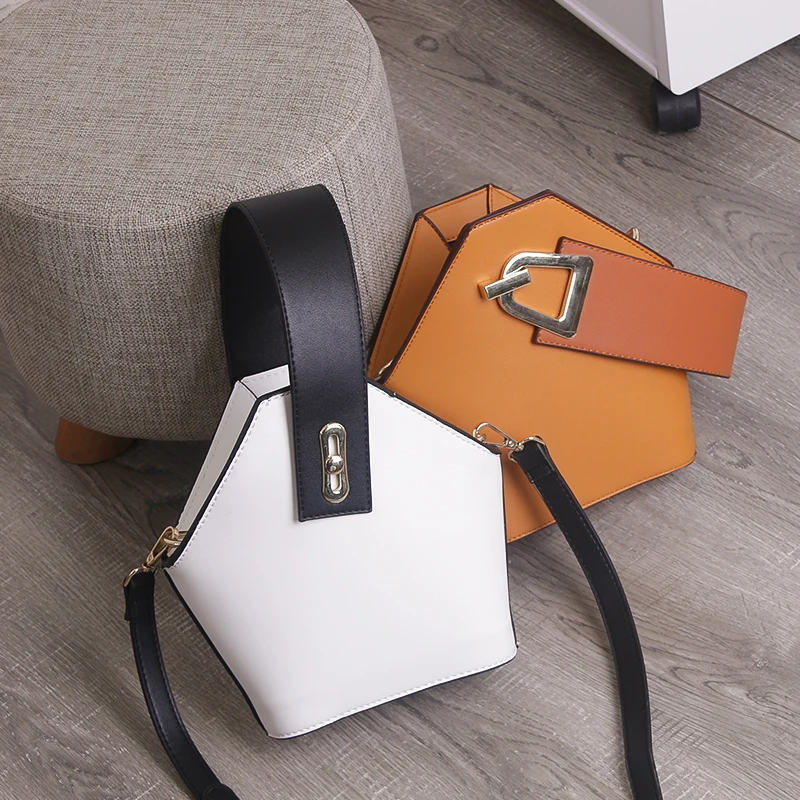

BENVICHED 2019 autumn and winter new bucket bag women Occident fashion single shoulder bag trapezium handbag c150