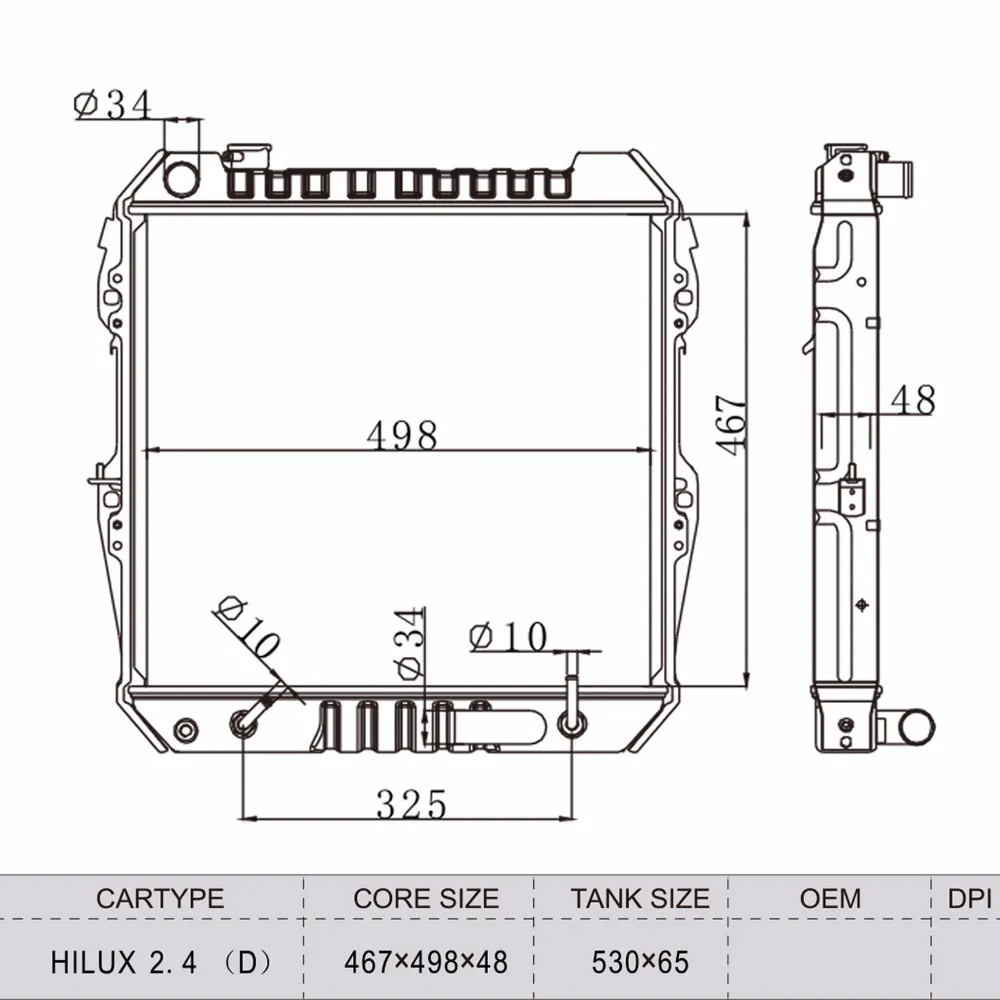 Полностью алюминиевый автомобильный радиатор для Toyota Hilux ZN13 LN9 RN1 YN8 LN8 [1989-1997] внедорожник 1993-1997 2982ccm 125HP 92KW(Дизель