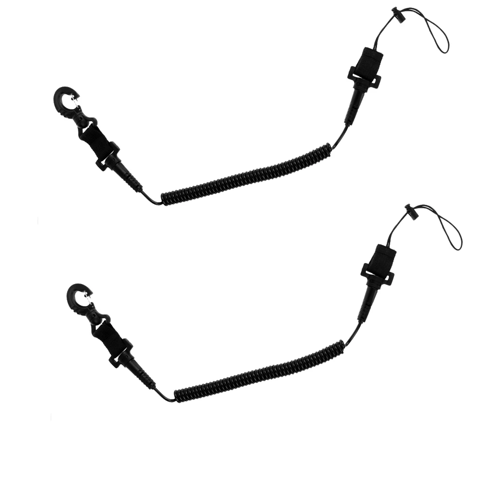 2 Pieces Protable Safety Camera Coil Lanyard Spring Clips Buckle for Scuba Diving Snorkel