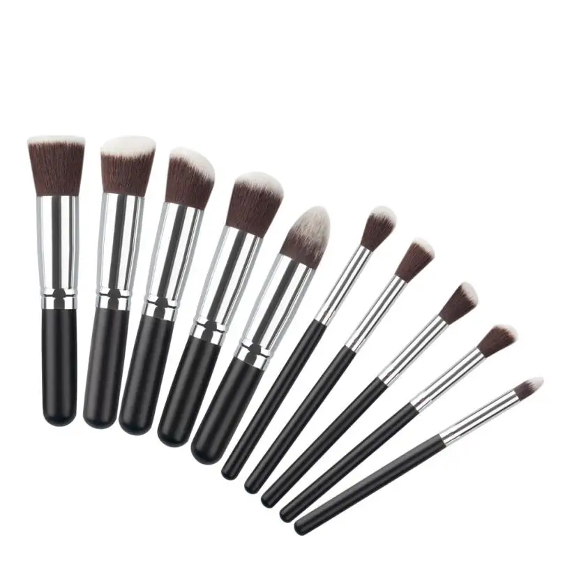 

2017 New Makeup Brush 10PCS/1Set Cosmetic Brushes Set With Bag Foundation Powder Eyeshadow Feature JU24 drop shipping