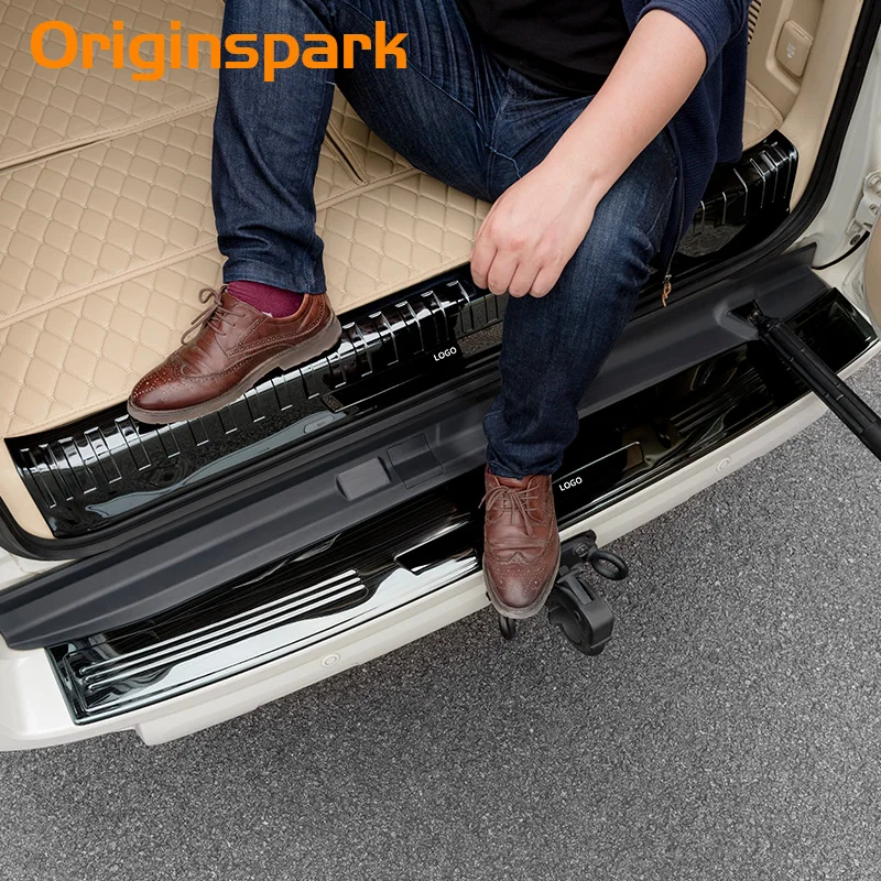 

For Land Cruiser Prado FJ150 150 2010-2018-2019 Rear Bumper Protector Tail Trunk Guard Sill Plate Scuff Trim Cover