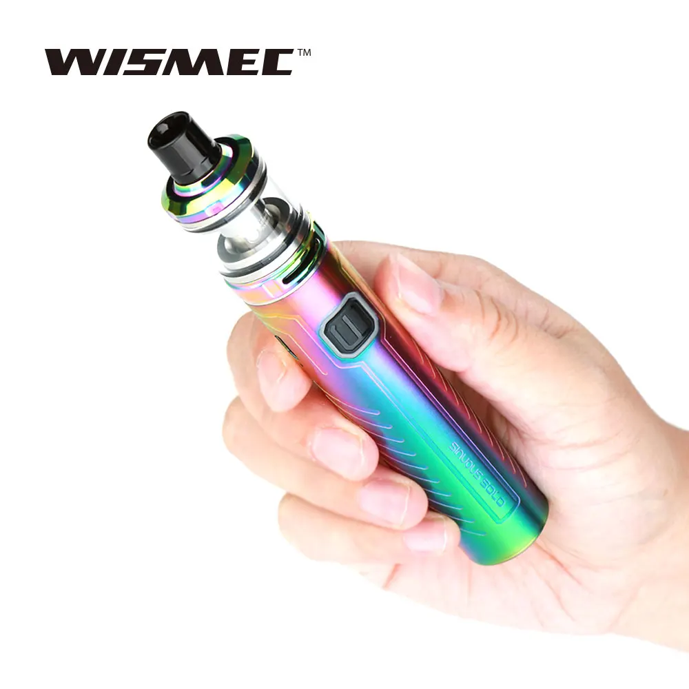 

100% Origianl WISMEC SINUOUS Solo Kit with Built-in 2300mAh Battery & 2ml NS Pro Tank for MTL/DL Vape Ecig Kit VS SINUOUS P80