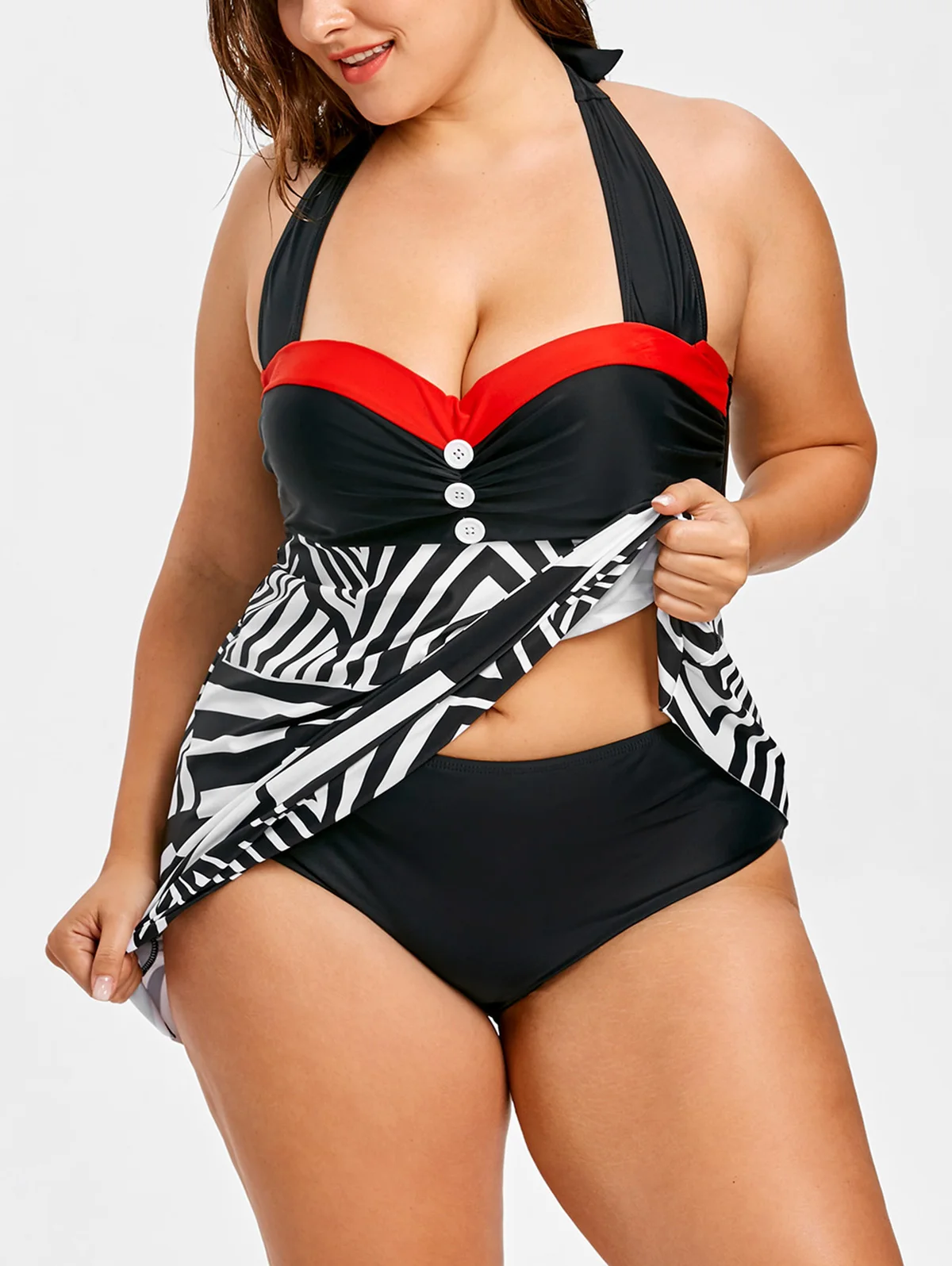 Wipalo Plus Size 5XL Geometric Printed Empire Waist Women Sets Elastic One Pieces Ladies Beachwear Big Summer Beach|Спортивные
