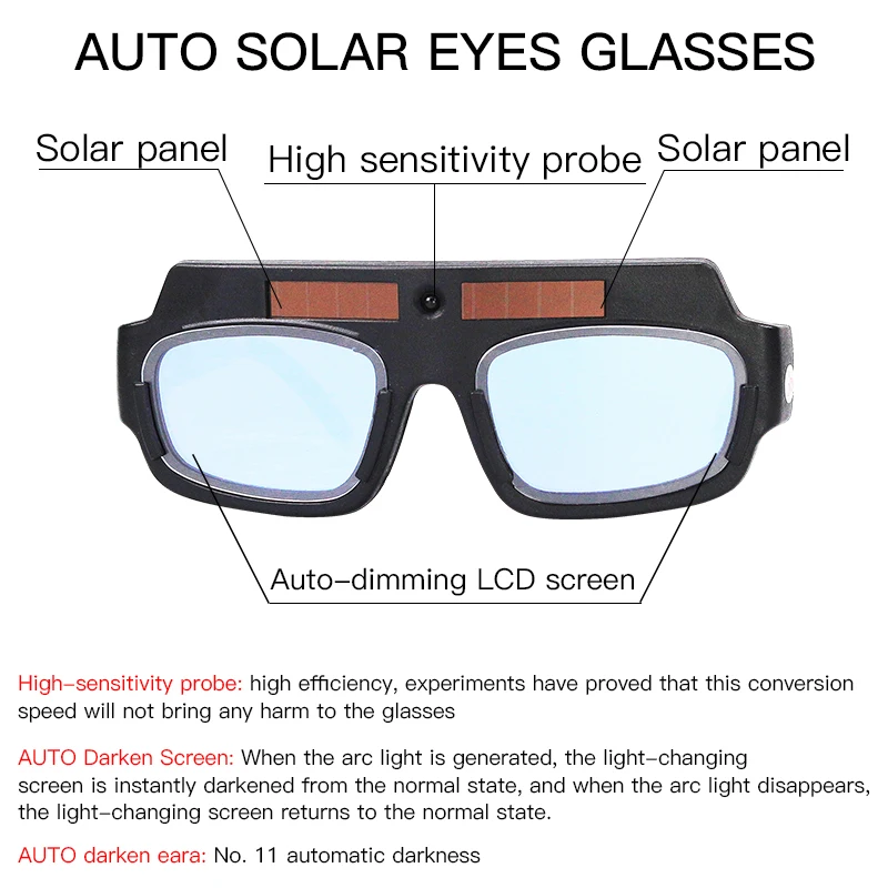 Details about   Solar Auto Darkening Welding Mask Helmet Eyes Protect Goggle Weld Glasses M8T0