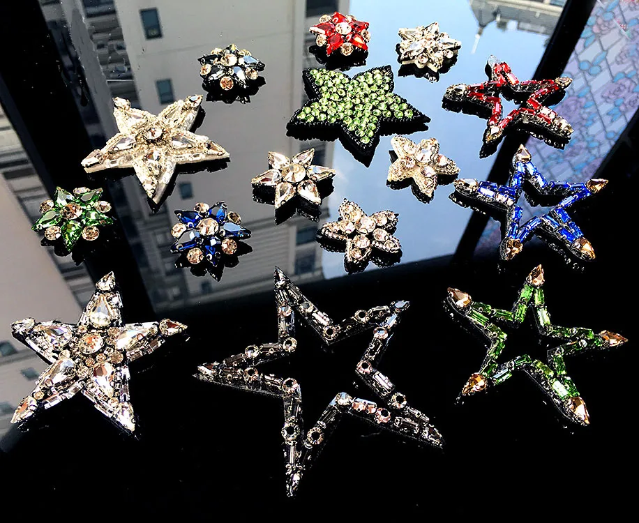 

1Pcs Rhinestone stars Beaded Patch for Clothing Sewing Beading Applique Clothes Shoes cap Bags DIY Decoration Beading
