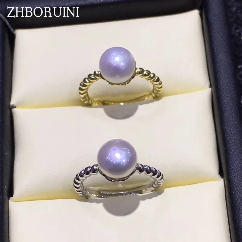 

ZHBORUINI 2019 Fashion Pearl Ring 925 Sterling Silver Ring Good Quality Jewelry For Women Natural Freshwater Pearl Drop Shipping