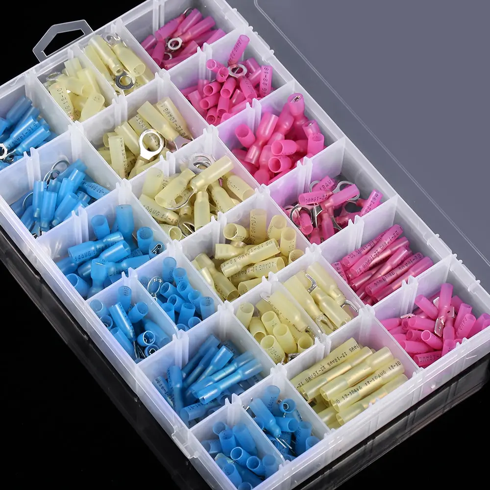 

480 / 300 / 200Pcs Electrical Wire Connectors Insulated Solder Sleeve Tube Heat Shrink Sorder Terminal Waterproof Butt Kit