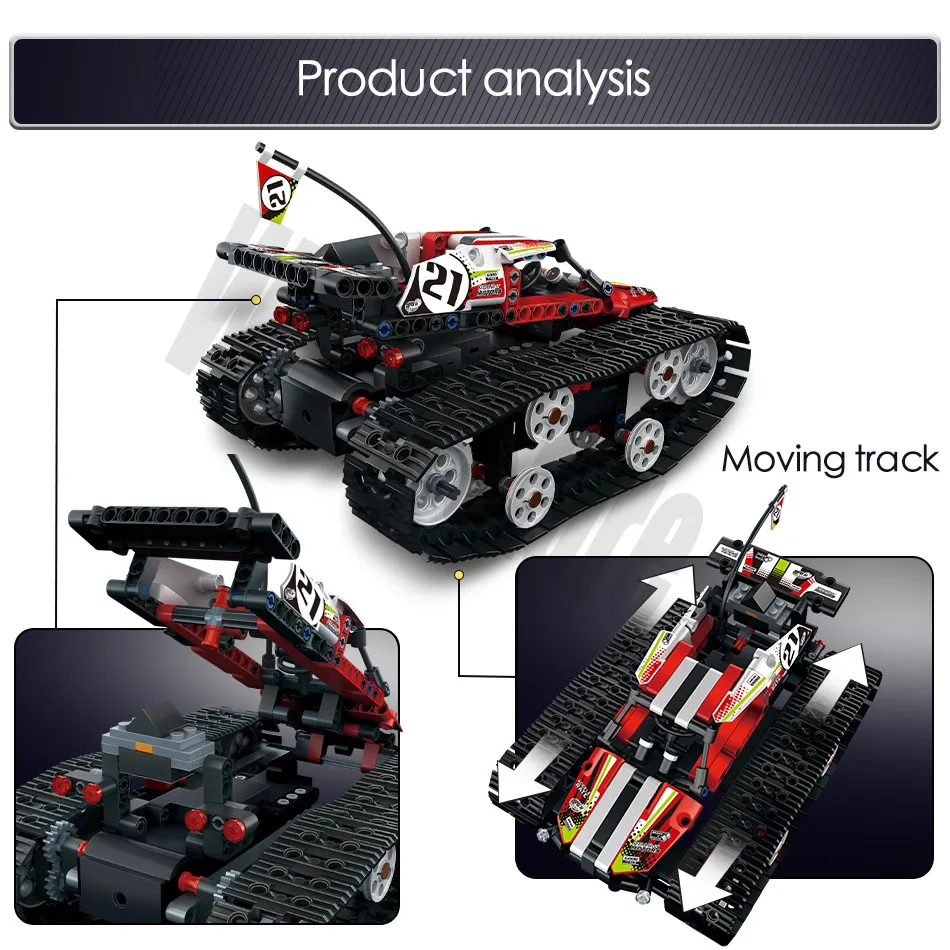 Technic 2 стиля 410 шт. Радиоуправляемый пульт дистанционного управления мотор гусеничный гоночный автомобиль модель строительные блоки кирпичи наборы игрушек для детей