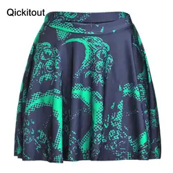 Qickitout Юбки для женщин тонкий новинка, модель высокого качества модные, пикантные тонкий Для женщин черный зеленый дракон Мини-юбки 3D