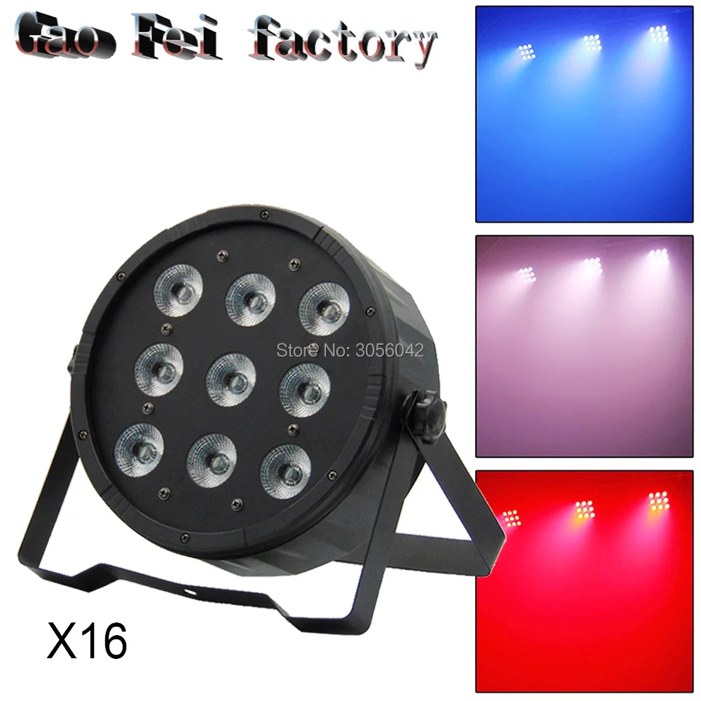 

16pcs/lot CREE 9x12W 4in1 RGBW Led Stage Light LED Flat SlimPar Quad Can With DMX512 Flat DJ Equipments Controller