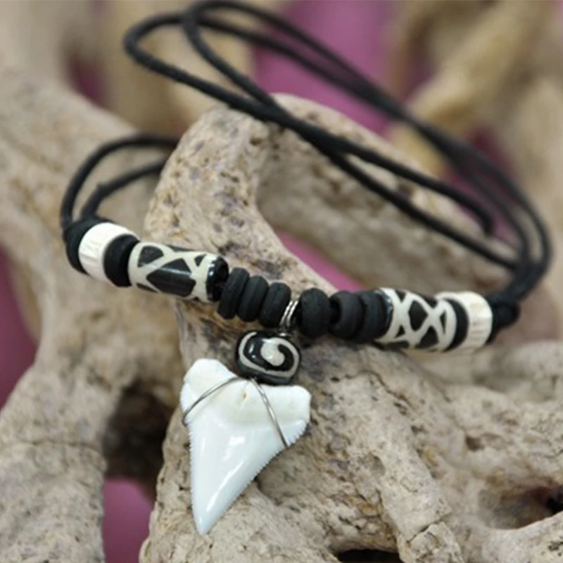 Collar Natural Shark Teeth Necklace Shark Tooth Pendant