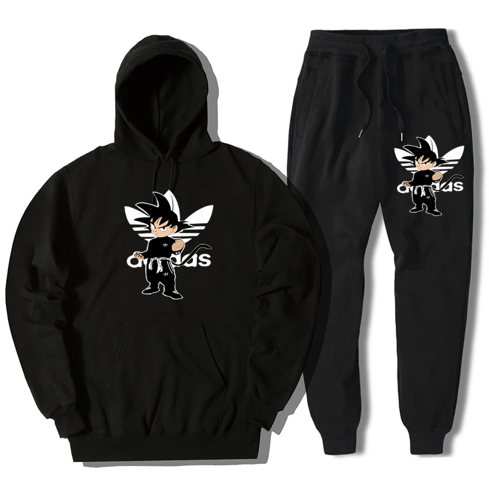 

Dragon Ball tracksuit men Anime men's sportswear Set Brand Sporting Fitness Clothing Two Pieces Long Sleeve Jacket + Pants Casua