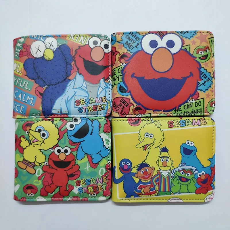 

Cute Cartoon Sesame Street Wallet High Quality Leather Purse for Kids Boy Girl Lovely Sesame Street Wallets with Zipper Coin Bag