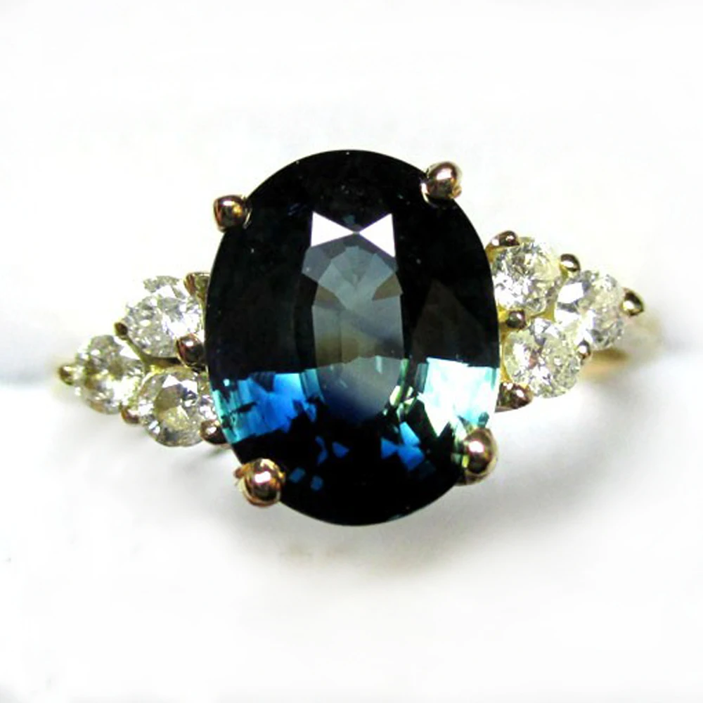 natural sapphire ring diamond ring real gold ring women
