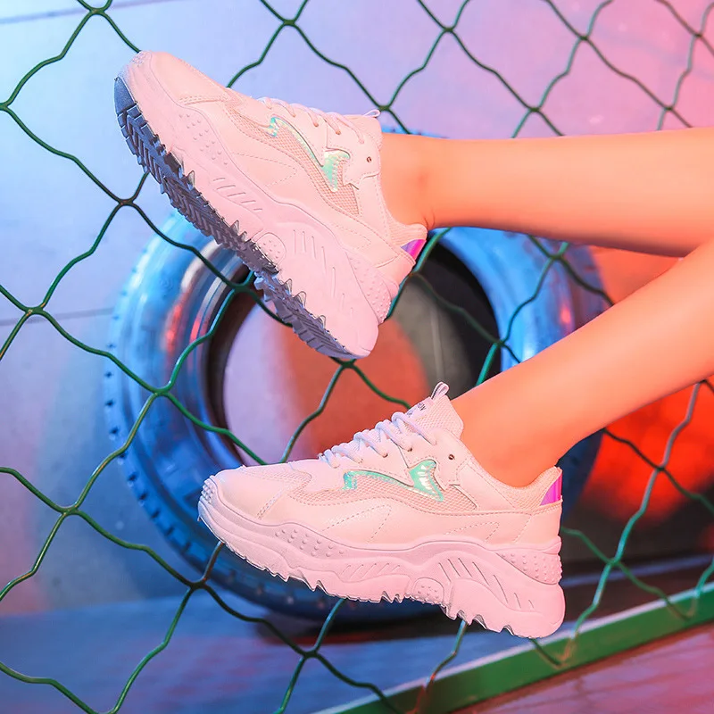 

2019 new casual shoes female Korean version of the summer flame net red women's shoes old shoes ulzzang Harajuku wild