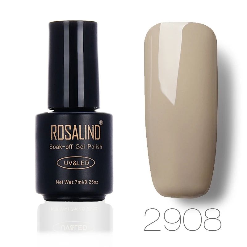 ROSALIND 7 мл серый лак для ногтей классический цвет УФ светодиодный гель лак для ногтей акриловый лак для ногтей набор инструментов для дизайна ногтей - Цвет: 2908