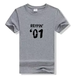2001 17th День рождения Футболка Reppin 01 Письмо печати для мальчик девочка студент футболка хлопок Забавный Для женщин свободная футболка