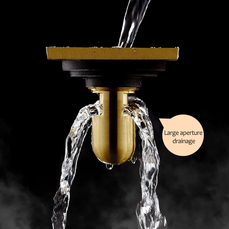 Drain 8*30CM Euro Antique Brass Art Carved Floor