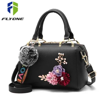 

New Arrival Spring Women Bag Handbags Floral Women's Leather Handbag Fashion Elegant Messenger Shoulder Bag Barrel-shaped Totes