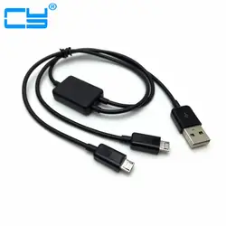 2 в 1 USB кабель 1 до 2 Micro USB двойной разъем данных зарядный кабель для HTC Samsung Универсальный Micro инструменты для наращивания волос