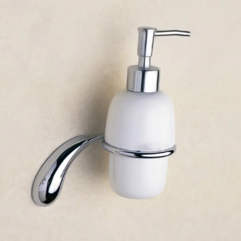 Ceramic Liquid Soap Dispenser Wall Mounted Brass Wash Hand Shampoo