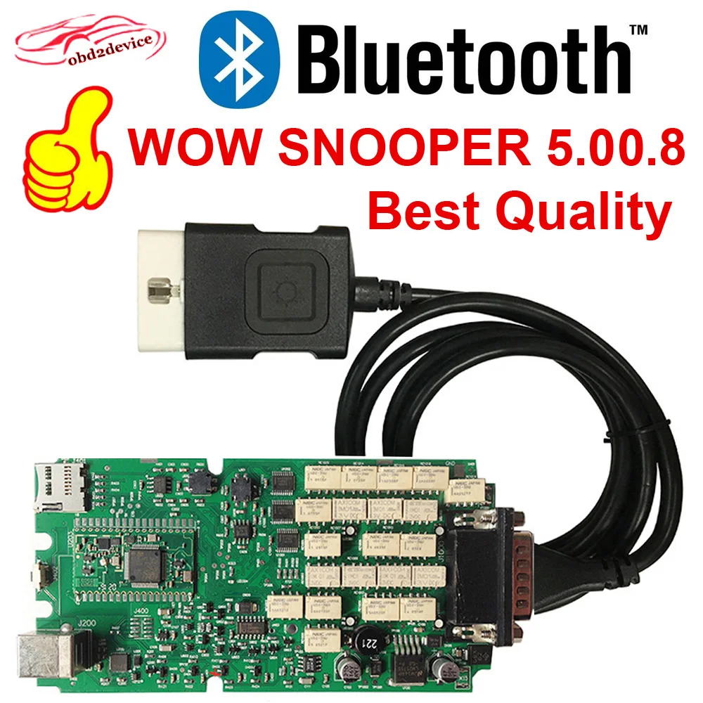

2019 Best Quality Single PCB Board WOW SNOOPER 5.008 Bluetooth Diagnostic tool TCS CDP Obd Scanner 2014/2015/2016 R0/R1/R2