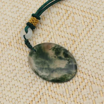

oval shape natural moss agate stone pendant natural gemstone pendant DIY jewerly for woman for gift wholesale !
