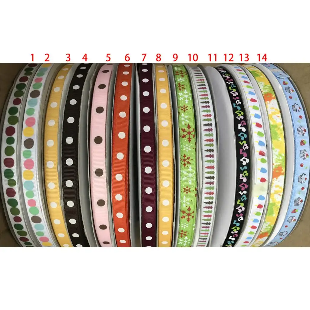 

Crazy Discounts 3/8" 9mm Merry Christmas Dots Cartoon Printed Grosgrain Ribbon for Hair Bows DIY Materials Baby Craft 100 Yards