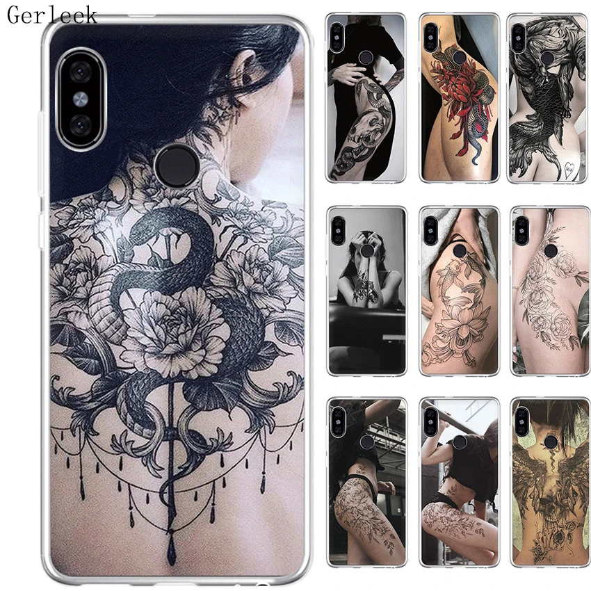 

Phone Case For Xiaomi Redmi Note 6 7 3 Pro 4 4X 5 5A Cover Tattoo Girl