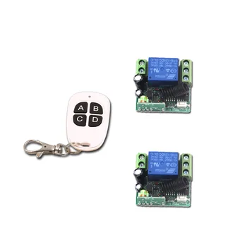 

High Quality Smart Home Mini 12V Relay 1CH Wireless Remote Control Switch Transmitter+Receiver with 4Buttons 315/433mhz