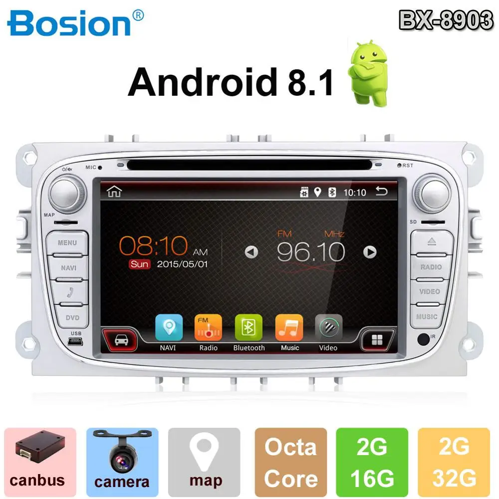 Автомобильный мультимедийный плеер Bosion Android 8 1 GPS Авторадио 2 Din для FORD/Focus/Mondeo/S MAX