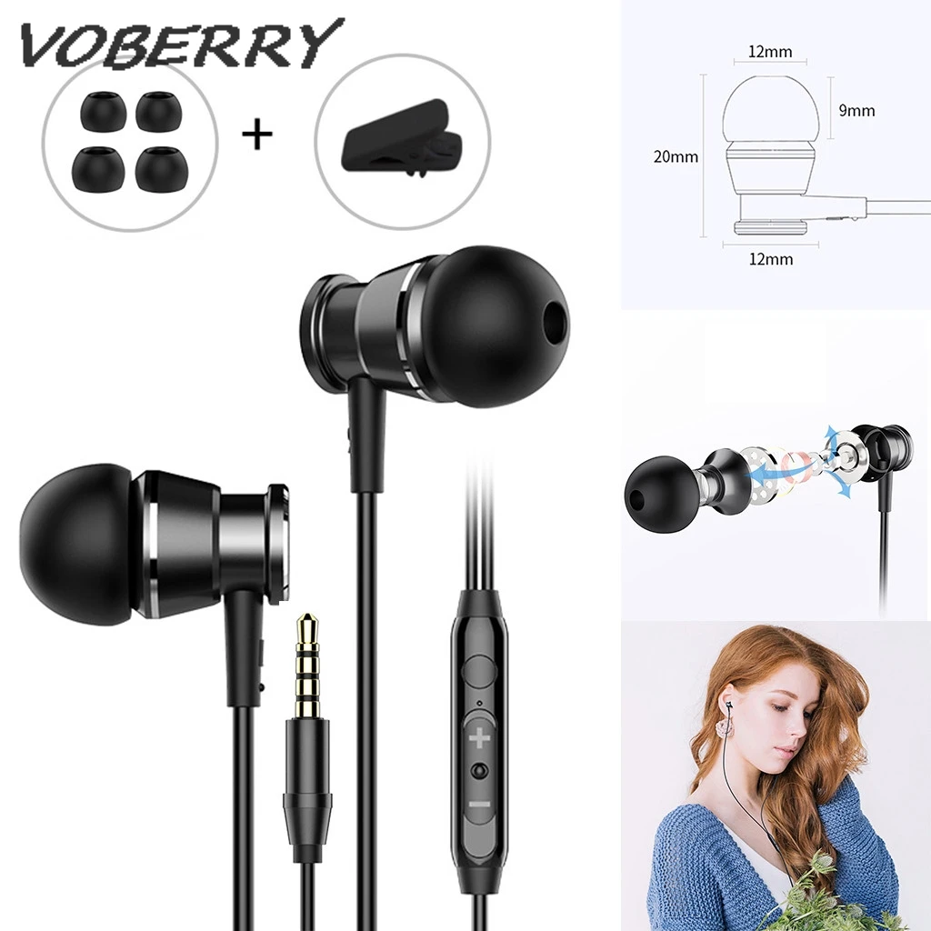 Универсальные стерео наушники вкладыши VOBERRY 3 5 мм с микрофоном для наушников Apple