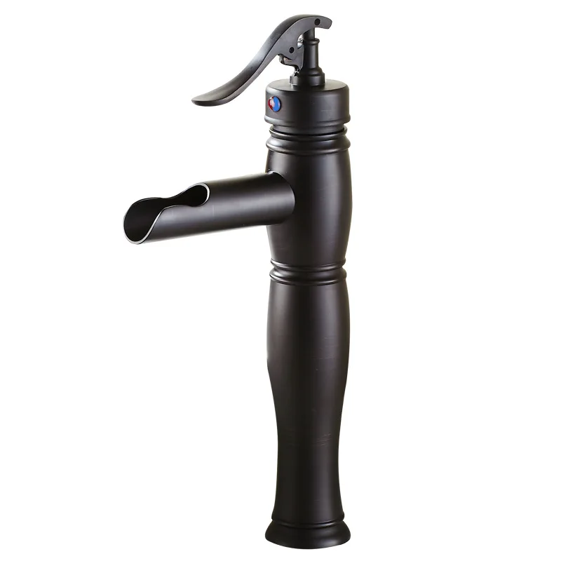 

sanitary ware waterfall black bronze cold and hot mixer art basin faucets American style faucet wholesale production