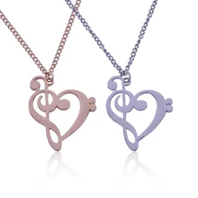 New Fashion Gift Love Music Broken Heart Pendant Necklace Best Friends Forever Necklace For Women Men Friendship colar amigos