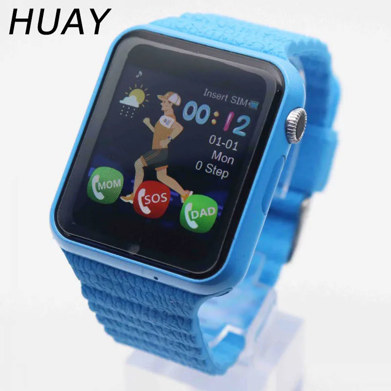 

2018 hot kids waterproof watch camera SOS Call Location Device Tracker GPS tracking smart watches Children's Clock blue V7K