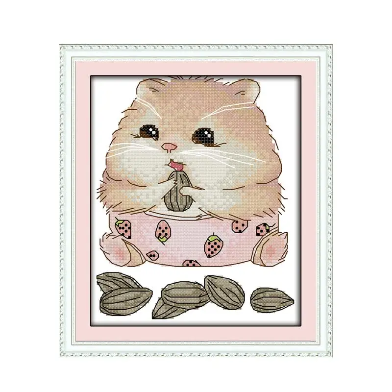 Cute hamster animal series cross stitch kit material package small size