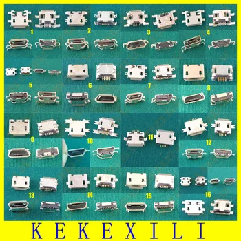 

100X 5P and 7P Micro USB connector jack USB Charing Connector for Cell Phone mobile /Smart Phone 20models