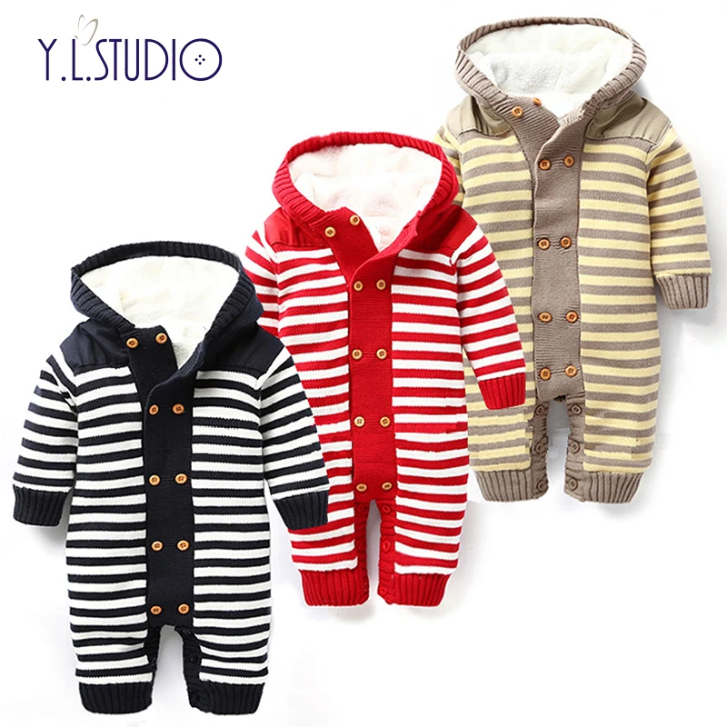 

Baby Boy Girl Thicken Wool Jumpsuit Clothes Newborns Autumn Overalls Winter Warm Soft Onesies Kids Cotton Fashion Climb Clothes