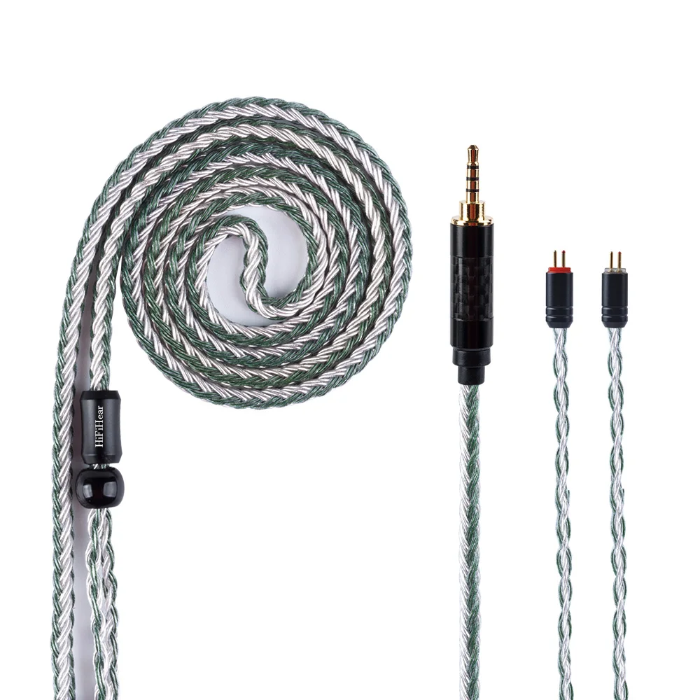 Cena AK Hifihear 16 rdzeń posrebrzane kabel 2.5 3.5 4.4mm wyważone ulepszony kabel do słuchawek ze złączem MMCX 2Pin dla ZS10 PRO AS16 AS12