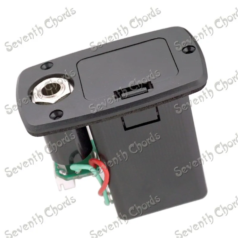 

5 Pcs 9V Battery Box Holder Case Compartment Cover With 4 Pin Socket & contacts Output jack for Active Guitar Bass Pickup