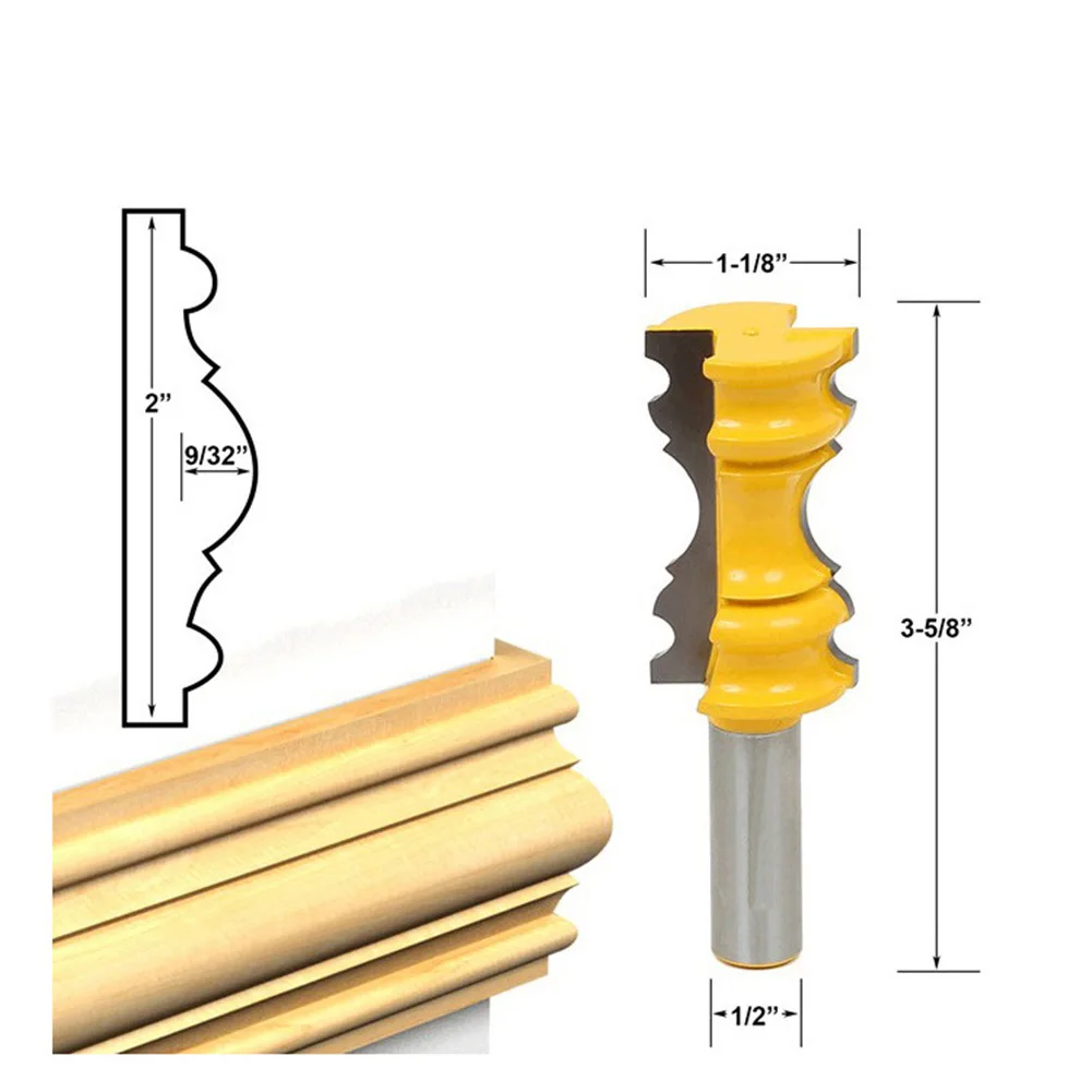 Деревообрабатывающий Резак маршрутизатор Набор бит шкаф твердый ДСП режущий инструмент 1/2 дюймов продуманный настенный плинтус фрезы