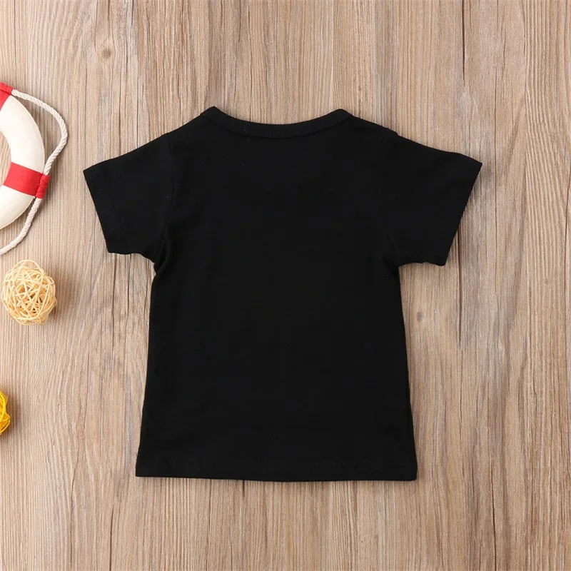 Летняя футболка для маленьких мальчиков Повседневная футболка с короткими рукавами и графическим принтом