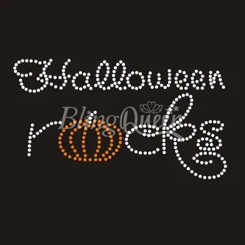 

BlingQueen Wholesale 25PCS/LOT Iron On Rhinestone Appliques Halloween Design Free Shipping